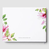 Roze magnolia floral lijst gastenboek (Achterkant)