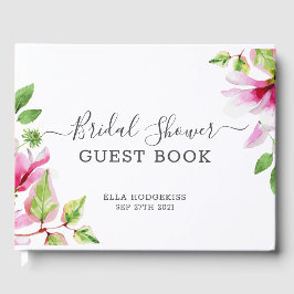 Roze magnolia floral lijst gastenboek