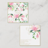 Roze Magnolia Floral Visitekaartje (Voorkant / Achterkant)