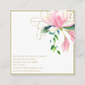 Roze Magnolia Floral Visitekaartje (Achterkant)