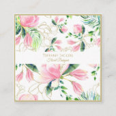 Roze Magnolia Floral Visitekaartje (Voorkant)