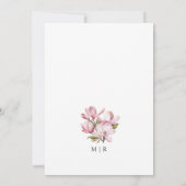 Roze Magnolia Floral Wedding Save the Date Kaart (Achterkant)