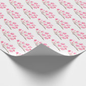 Roze Magnolia florale waterverf elegant Vintage Cadeaupapier (Hoek)