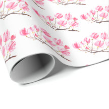 Roze Magnolia florale waterverf elegant Vintage