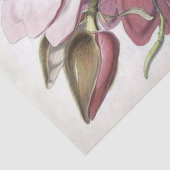 Roze Magnolia Flower Botanical Robin Bird Craft Tissuepapier (Detail)
