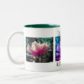 Roze Magnolia Flower Personalized Tweekleurige Koffiemok (Links)