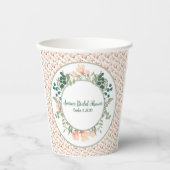 Roze Magnolia Flowers en Greenery Vrijgezellenfees Papieren Bekers (Voorkant)