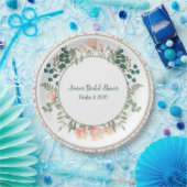 Roze Magnolia Flowers en Greenery Vrijgezellenfees Papieren Bordje (Feest)