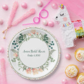 Roze Magnolia Flowers en Greenery Vrijgezellenfees Papieren Bordje (Feest)