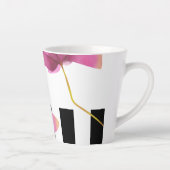 Roze Magnolia Flowers Latte Mok (Rechts)