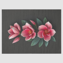 Roze Magnolia Flowers Tissuepapier