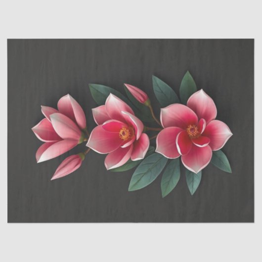 Roze Magnolia Flowers Tissuepapier (Voorkant)