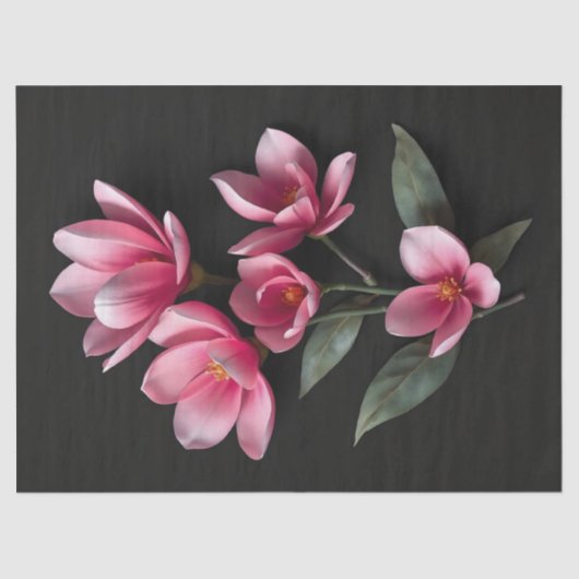 Roze Magnolia Flowers Tissuepapier (Voorkant)