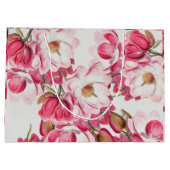 Roze Magnolia Gift Bag Large Cadeautasje (Achterkant)