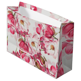 Roze Magnolia Gift Bag Large Cadeautasje
