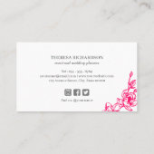 Roze Magnolia  Hand geschilderd social media Visitekaartje (Achterkant)