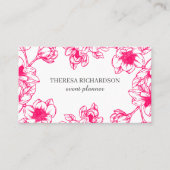 Roze Magnolia Hand geschilderd social media Visitekaartje (Voorkant)