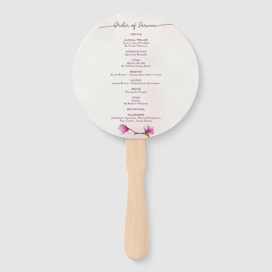 Roze Magnolia Handwaaier (Achterkant)