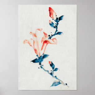 Roze Magnolia, Hokusai, Ukiyo-e Poster