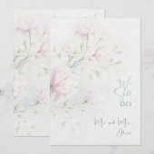 Roze Magnolia Huwelijksbelofte Vernieuwing 25 jaar Kaart (Voorkant / Achterkant)