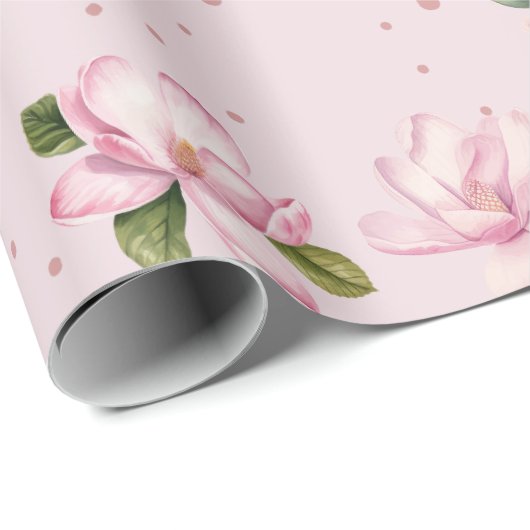 Roze Magnolia Koala Beer Waterverf Gift Cadeaupapier (Rol Hoek)