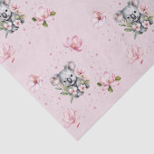 Roze Magnolia Koala Beer Waterverf Gift Tissuepapier (Detail)