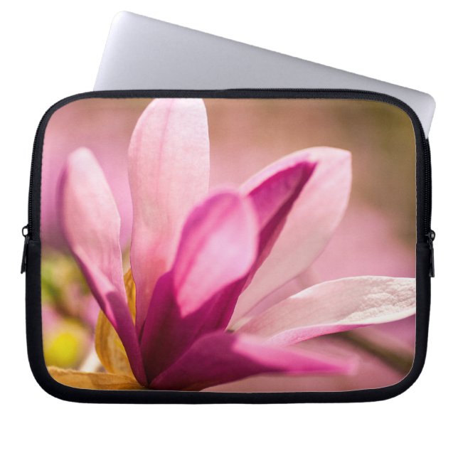 Roze Magnolia Laptop Sleeve (Voorkant)