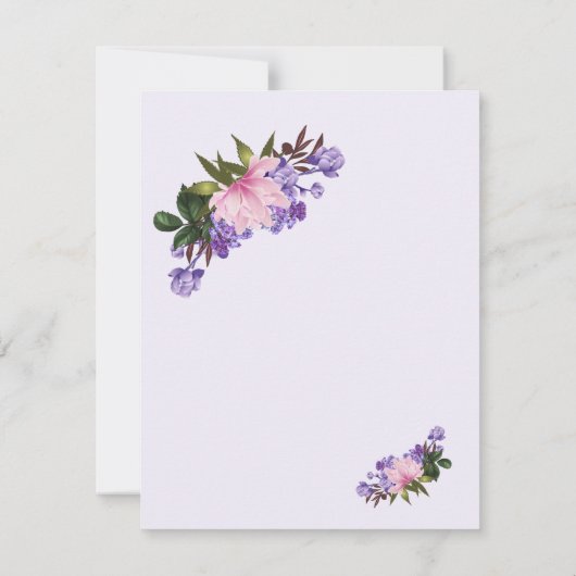 Roze Magnolia Lavender Floral Save the Date Kaart (Achterkant)