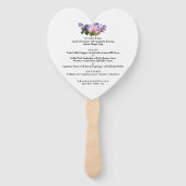 Roze Magnolia Lavender Floral Wedding Menu Fan Handwaaier (Achterkant)