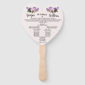 Roze Magnolia Lavender Floral Wedding Menu Fan Handwaaier (Voorkant)