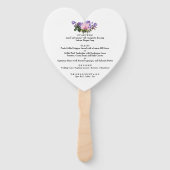 Roze Magnolia Lavender Floral Wedding Menu Fan Handwaaier (Achterkant)