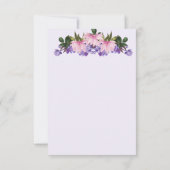 Roze Magnolia Lavender Floral Wedding RSVP-kaart Kaart (Achterkant)