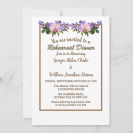 Roze Magnolia Lavender Wedding Rehearsal Dinner Kaart