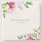 Roze magnolia lijst stenen onderzetter (Voorkant)