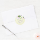 Roze Magnolia met Gele Trouwcadeau Gift Bedankt Ronde Sticker (Envelop)