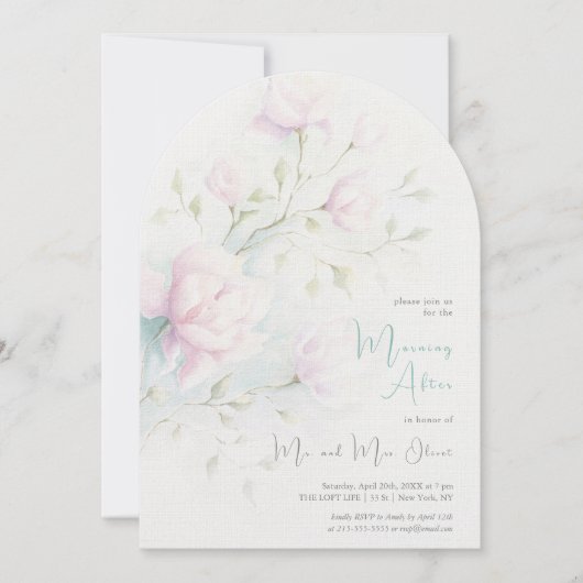 Roze Magnolia ochtend na Kaart (Voorkant)