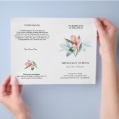 Roze magnolia & ombre reflecties na herdenking flyer (Hand)