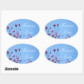 Roze Magnolia Ovale Sticker (Vel)