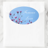 Roze Magnolia Ovale Sticker (Tas)