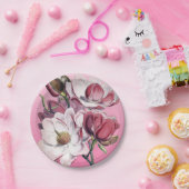 Roze Magnolia Papieren Bordje (Feest)