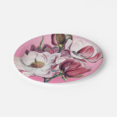 Roze Magnolia Papieren Bordje (Gekanteld)