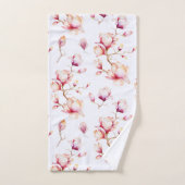 Roze Magnolia Patroon {kies uw kleur} Bad Handdoek (Handdoek)