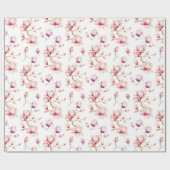 Roze Magnolia Patroon {kies uw kleur} Cadeaupapier (Vlak)