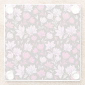 Roze Magnolia Pattern Onderzetter Glazen Onderzetter (Achterkant)
