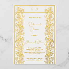 Roze Magnolia repetitie diner Folie Uitnodiging