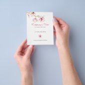 Roze Magnolia Roze & Grijs Typografie Service Menu (Hand)