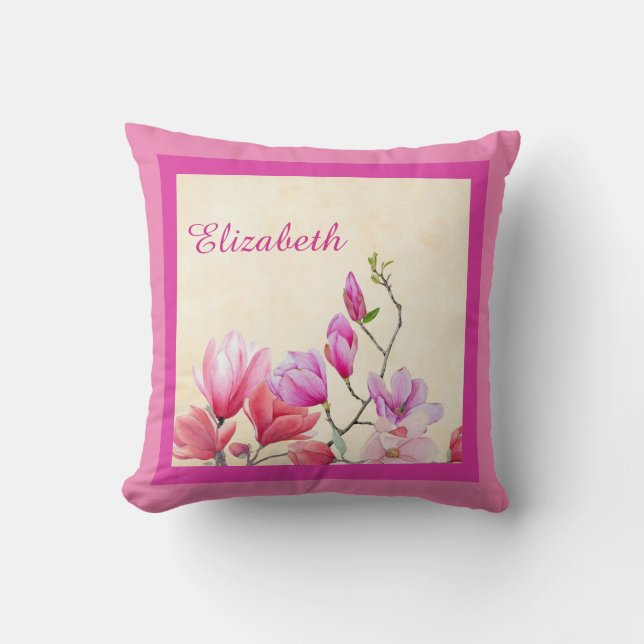 Roze Magnolia Scatter Cushion Sierkussen (Voorkant)