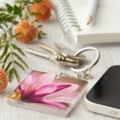 Roze Magnolia Sleutelhanger (Voorkant Rechts)