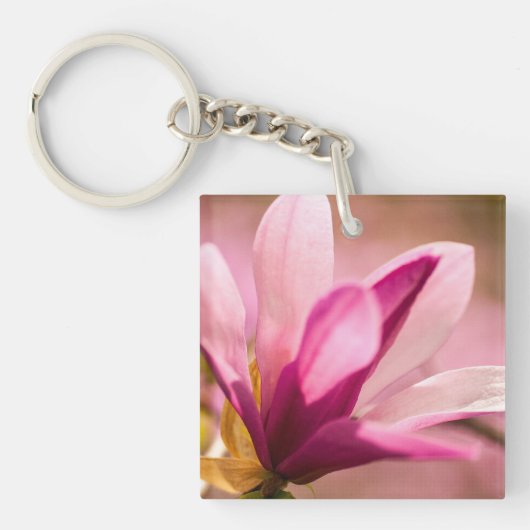 Roze Magnolia Sleutelhanger (voorkant)