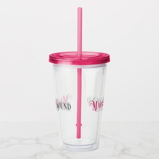 Roze Magnolia Sound Tumbler Acryl Drinkbeker (Rechts)
